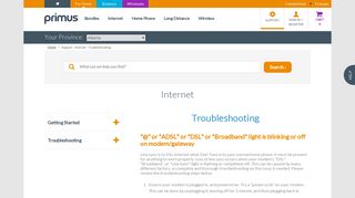 Support - Internet - Troubleshooting - Primus - Ontario