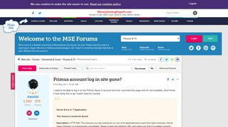 Primus account log in site gone? - MoneySavingExpert.com Forums