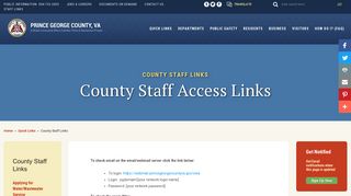 County Staff Access Links - Prince George County, VA