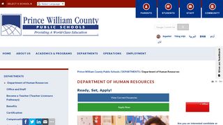 on:Employment - Prince William County Public Schools