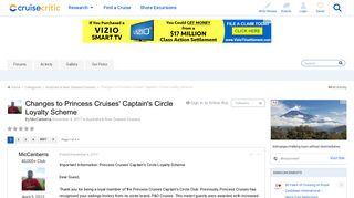 Changes to Princess Cruises' Captain's Circle Loyalty Scheme ...