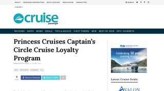 Princess Cruises Captain's Circle Cruise Loyalty Program - Cruise ...