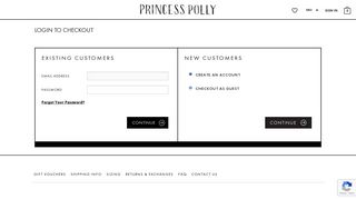Checkout Sign In - Princess Polly