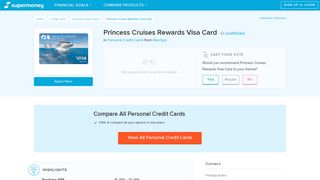 Princess Cruises Rewards Visa Card Reviews - Personal Credit Cards ...