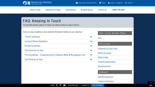 FAQ: Cruise Answer Place : Keeping In Touch - Princess Cruises
