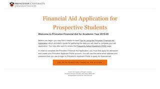 Financial Aid - Student Log In - Princeton University