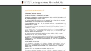 Princeton Financial Aid Application - Help - Princeton University