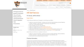 Office of Human Resources - Self Service - Princeton University