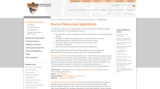 HR Applications - Office of Human Resources ... - Princeton University