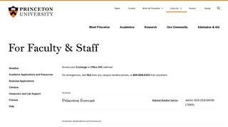 For Faculty & Staff | Princeton University