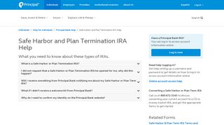 Safe Harbor and Plan Termination IRA Help | Principal