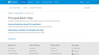 Principal Bank Help | Principal