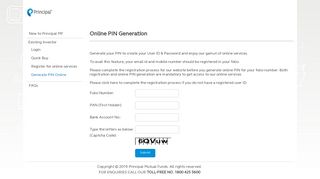 Online PIN Generation – Principal Mutual Funds