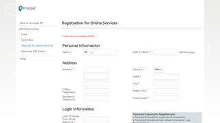Registration for Online Services - Principal Mutual Fund