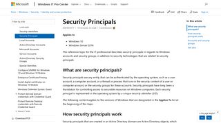 Security Principals (Windows 10) | Microsoft Docs