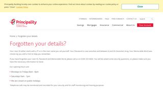 Forgotten your details - Principality Building Society