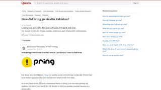 How did Pring go viral in Pakistan? - Quora