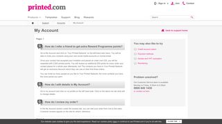 My Account - printed.com Support