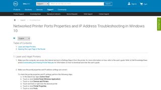 Networked Printer Ports Properties and IP Address Troubleshooting ...