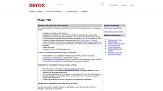 Setting up the printer for TCP/IP printing - Xerox