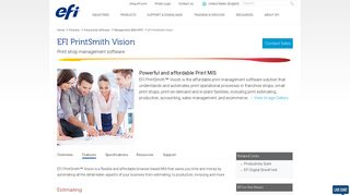 EFI - EFI PrintSmith Vision - Features - Electronics for Imaging