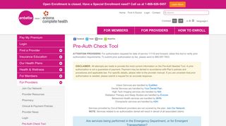 Pre-Auth Check Tool - Ambetter from Arizona Complete Health