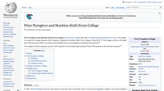 Prior Pursglove and Stockton Sixth Form College - Wikipedia