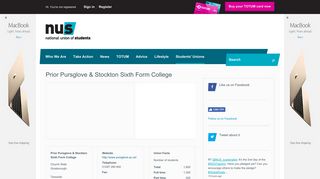 Prior Pursglove & Stockton Sixth Form College: Students' Unions - NUS