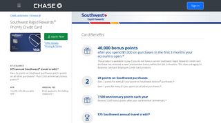 Southwest Rapid Rewards(R) Priority Credit Card | Chase.com