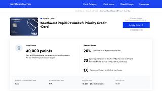 Southwest Rapid Rewards® Priority Credit Card - Apply Online