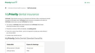 MyPriority dental insurance plans | Priority Health