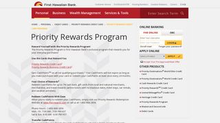 Priority Rewards Credit Card(SM) Program - First Hawaiian Bank
