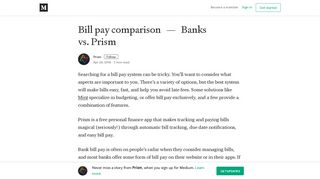 Bill pay comparison — Banks vs. Prism – Prism – Medium