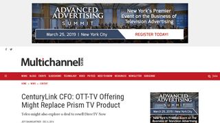 CenturyLink CFO: OTT-TV Offering Might Replace Prism TV Product ...