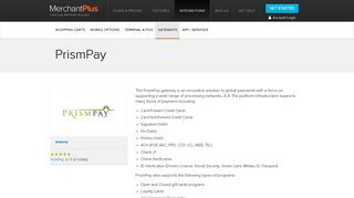 PrismPay Gateway - International Payment Processing - MerchantPlus