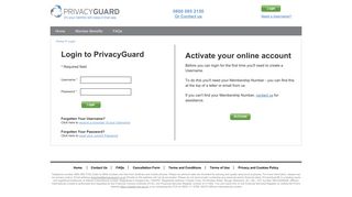 Log in to your PrivacyGuard account - PrivacyGuard UK