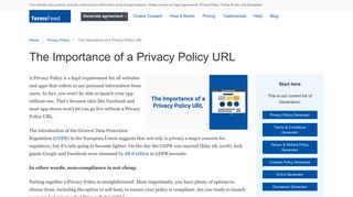 The Importance of a Privacy Policy URL - TermsFeed