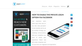 How to enable the Private Login option via Facebook - AppsBuilder Blog