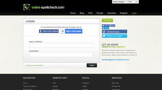 Login to your private account - Online Spell Check