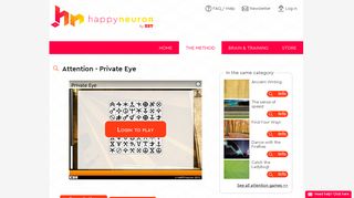 Private Eye - HAPPYneuron brain training game