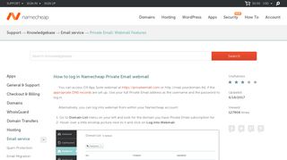 How to log in Namecheap Private Email webmail - Email service ...