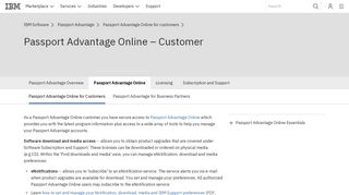 IBM Passport Advantage Online - Customer