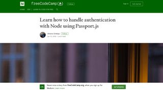 Learn how to handle authentication with Node using Passport.js