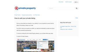 How to edit your private listing – Private Property