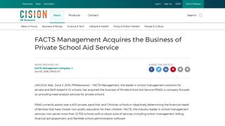 FACTS Management Acquires the Business of Private School Aid ...