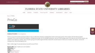 PrivCo | Florida State University Libraries