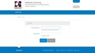 Log In - McMaster University - PRIVIT