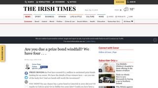 Are you due a prize bond windfall? We have four . . . - The Irish Times