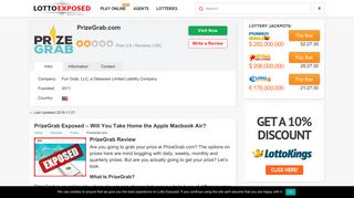Is PrizeGrab a Scam? Read 101 Reviews! - Lotto Exposed