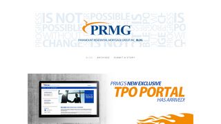PRMG IS PROUD TO ANNOUNCE THE NEW TPO PORTAL ...